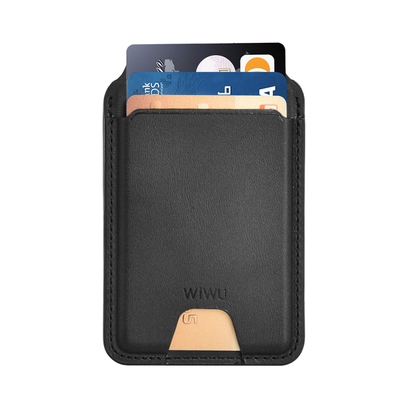 Wiwu MW-005 Magnetic Stand Card Holder Qi Wireless Charging Compatible FindMy Mag Wallet - 1