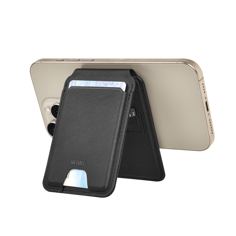 Wiwu MW-005 Magnetic Stand Card Holder Qi Wireless Charging Compatible FindMy Mag Wallet - 6