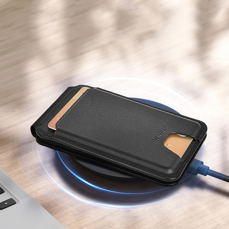 Wiwu MW-005 Magnetic Stand Card Holder Qi Wireless Charging Compatible FindMy Mag Wallet - 14