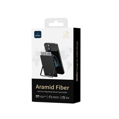 Wiwu MW-007 Warriors Pop-Up Buton Tasarımlı Magnetik Aramid Fiber Metal Standlı Kartlık - 9