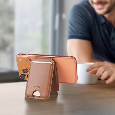 Wiwu MW-007P Magnetic Stand Card Holder Wireless Charging Compatible FindMy and Find Hub Enabled Mag Wallet - 8