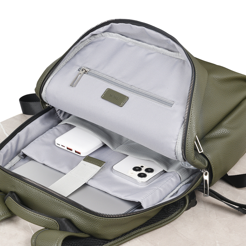 Wiwu Osun Series Metal Logo PU Leather Laptop Backpack - 3