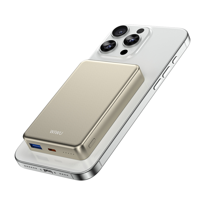 Wiwu P15-1 Ultra Slim PD 20W Wireless Powerbank with LED Indicator 10000mAh 15W - 15