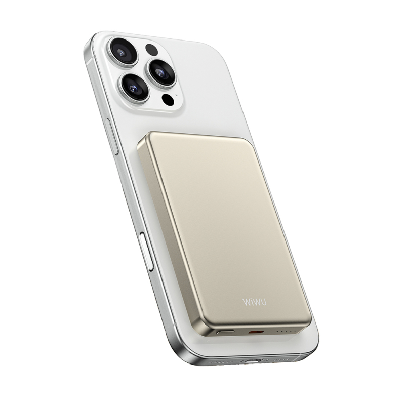 Wiwu P15 Ultra Slim PD 20W Wireless Powerbank with LED Indicator 5000mAh 15W - 6