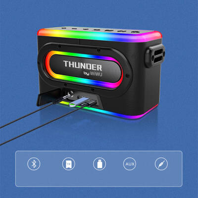 Wiwu P18 Thunder Bluetooth Speaker Hoparlör ve Karaoke Bluetooth Çift Mikrofon - 12