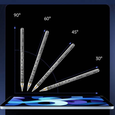 Wiwu Pencil W Pro Dijital Led Göstergeli Palm-Rejection Şeffaf Görünüm Tasarımlı Dokunmatik Çizim Kalemi - 6
