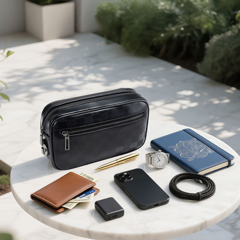 Wiwu Phantom Series Numeric Lock Side Zippered Portable Mobile Accessory Bag - 9