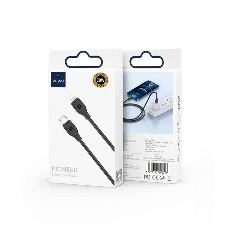 Wiwu Pioneer WI-C002 Ultra Flexible 30W Fast Charging Type-C to Lightning PD Cable 1M - 14