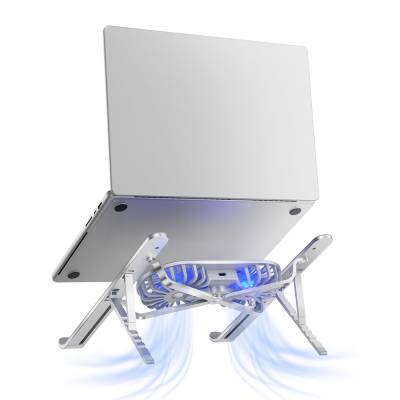 Wiwu S400 Pro Çift Fanlı Işıklı Katlanabilir Ayarlanabilir Laptop Standı 5W 3000RPM - 6