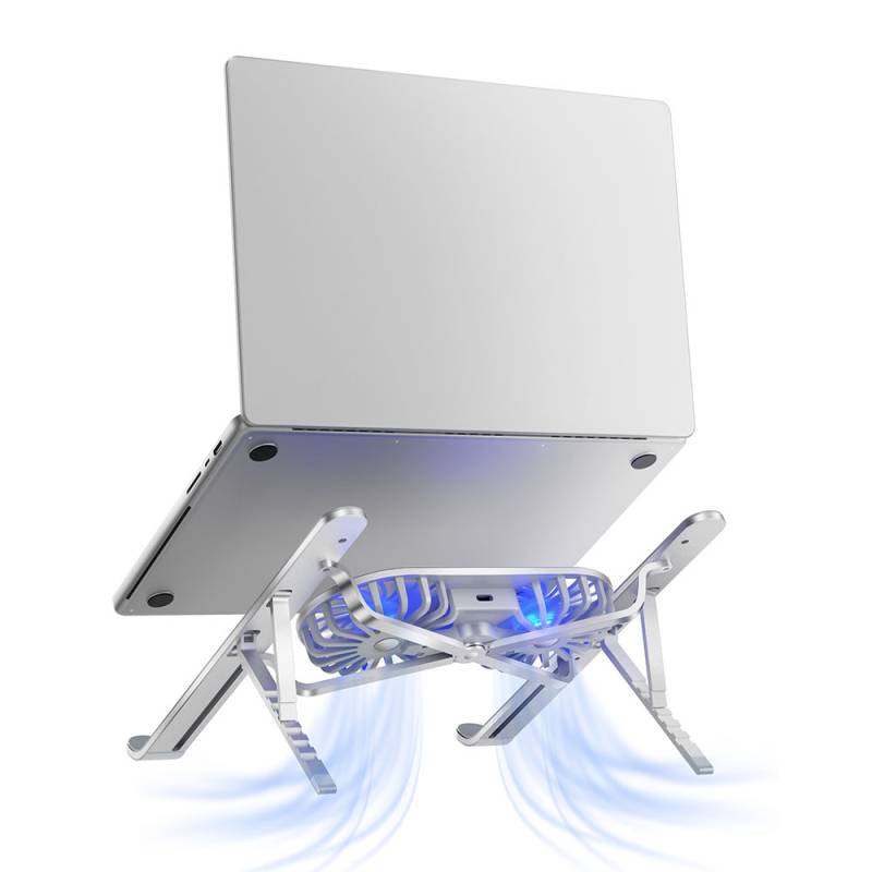 Wiwu S400 Pro Çift Fanlı Işıklı Katlanabilir Ayarlanabilir Laptop Standı 5W 3000RPM - 6