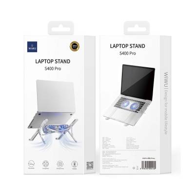 Wiwu S400 Pro Çift Fanlı Işıklı Katlanabilir Ayarlanabilir Laptop Standı 5W 3000RPM - 8