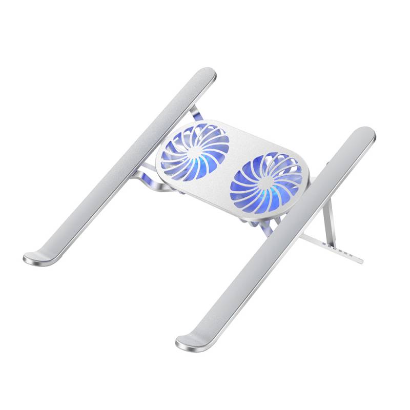 Wiwu S400 Pro Dual Fan Illuminated Foldable Adjustable Laptop Stand 5W 3000RPM - 1