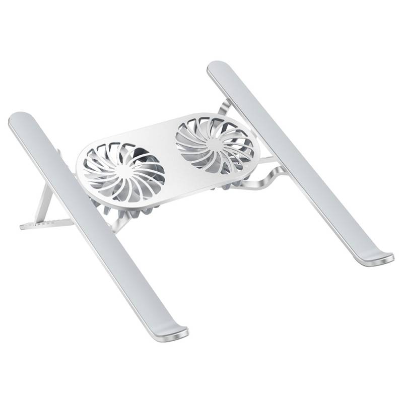 Wiwu S400 Pro Dual Fan Illuminated Foldable Adjustable Laptop Stand 5W 3000RPM - 4