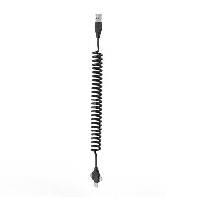 Wiwu Spiral Tasarımlı Micro Type-C ve Lightning 3in1 Spring Spiral Kablo 1m - 2
