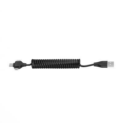 Wiwu Spiral Tasarımlı Micro Type-C ve Lightning 3in1 Spring Spiral Kablo 1m - 4