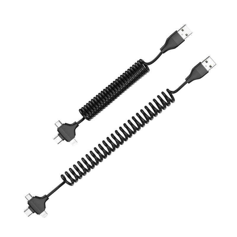 Wiwu Spiral Tasarımlı Micro Type-C ve Lightning 3in1 Spring Spiral Kablo 1m - 7