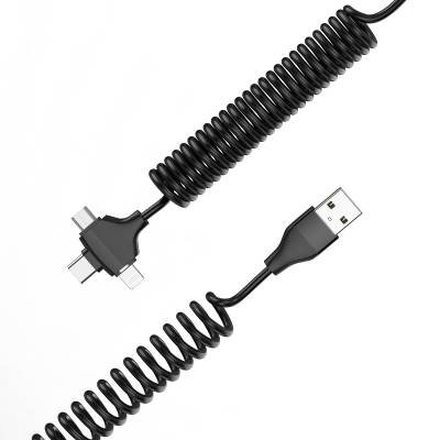 Wiwu Spiral Tasarımlı Micro Type-C ve Lightning 3in1 Spring Spiral Kablo 1m - 9