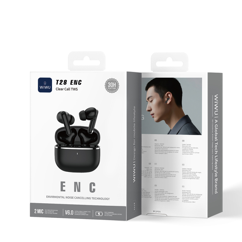 Wiwu T28 In-Ear Bluetooth Headphones v6.0 with ENC Technology - 8