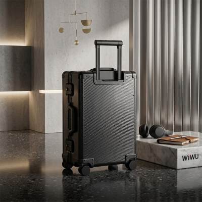Wiwu Warriors Carbon Serisi Parmak İzi Kilitli Kevlar Aramid Fiber Tekerlekli Bavul 26 İnç - 4