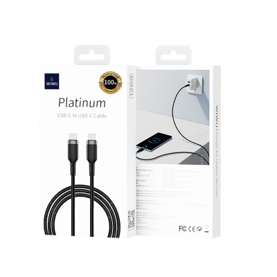 Wiwu Wi-C013 Platinum Serisi Type-C to Type-C Hızlı Şarj Özellikli Data ve Şarj Kablosu 60W 2M - 5