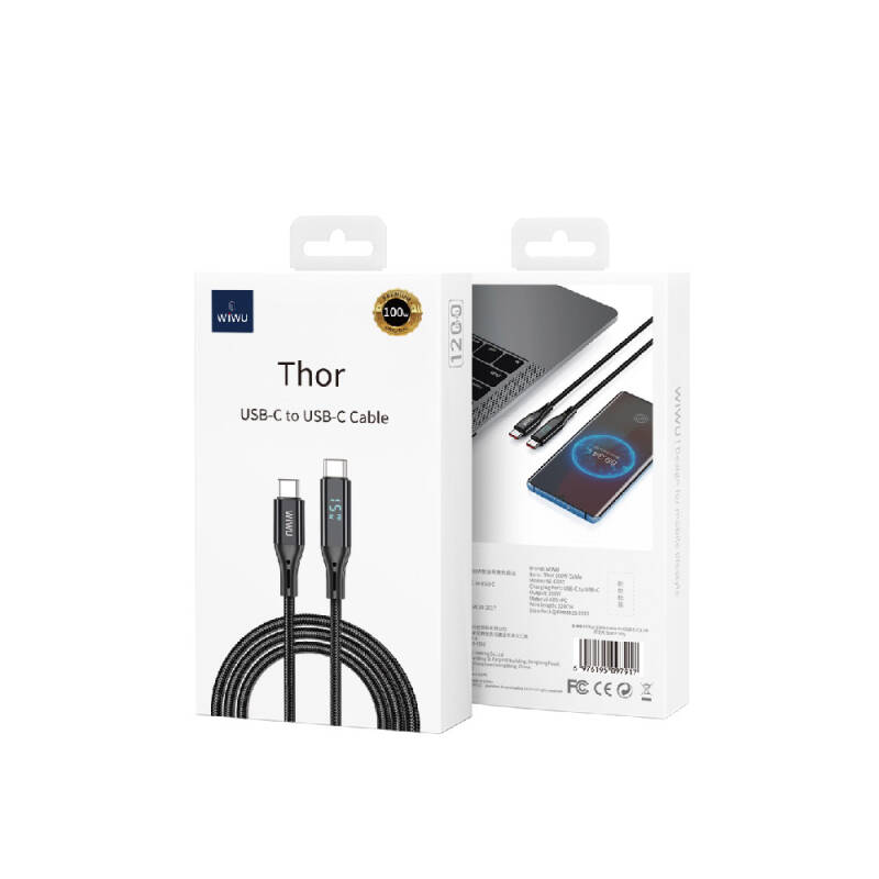 Wiwu Wi-C020 Thor Series 100W Fast Charging Type-C to Type-C Cable 1.2M - 5