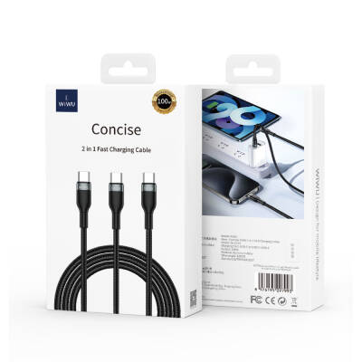 Wiwu Wi-C029 Concise Series 2in1 Type-C PD Data and Charging Cable 100W 1.2M - 4