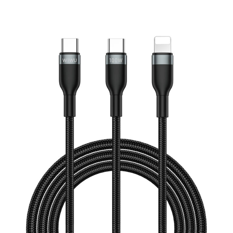 Wiwu Wi-C029 Concise Series 2in1 Type-C to Lightning PD Data and Charging Cable 100W 1.2M - 1