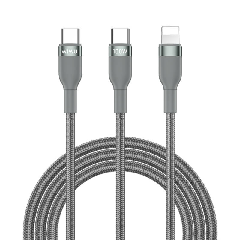 Wiwu Wi-C029 Concise Series 2in1 Type-C to Lightning PD Data and Charging Cable 100W 1.2M - 3