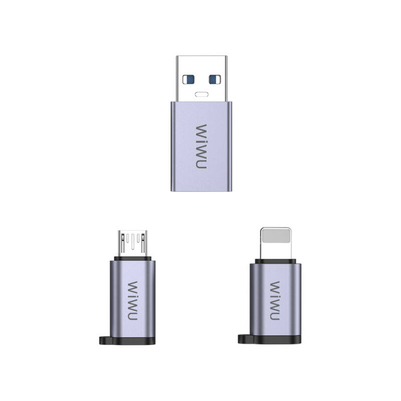 Wiwu Wi-C031 Concise Serisi 3in1 Type-C to USB-A/Micro Usb/Lightning Adaptör Paketi - 5