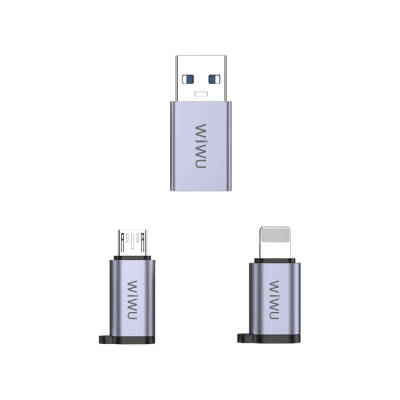 Wiwu Wi-C031 Concise Serisi 3in1 Type-C to USB-A/Type-C/Lightning Adaptör Paketi - 5