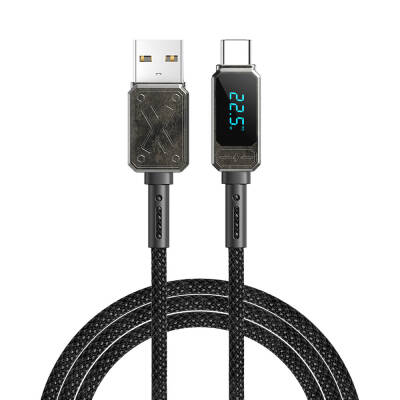 Wiwu Wi-C038 Titan Series USB-A to Type-C 6A 66W LED Digital Display Charging and Data Cable 1.2M - 1