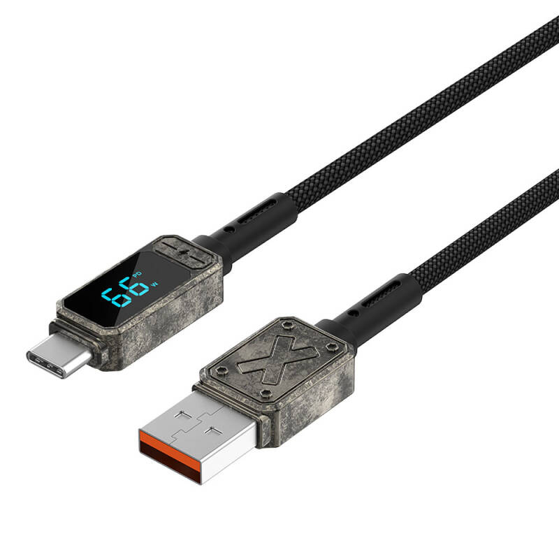 Wiwu Wi-C038 Titan Series USB-A to Type-C 6A 66W LED Digital Display Charging and Data Cable 1.2M - 4