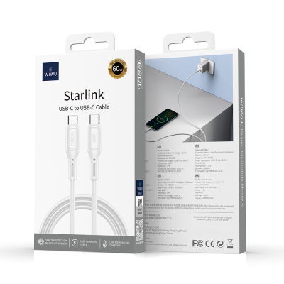 Wiwu Wi-C043E Starlink Serisi Type-C to Type-C Hızlı Şarj Özellikli Data ve Şarj Kablosu 60W 1M - 6