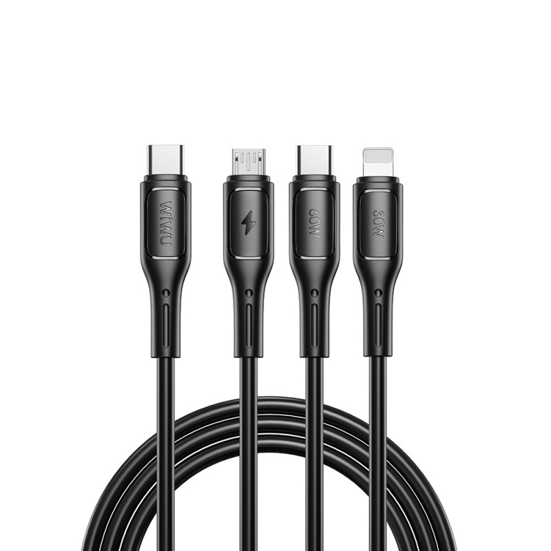Wiwu Wi-C046E Starlink Serisi 3in1 USB-C to Lightning – Type-C – Micro Şarj ve Data Kablosu 60W 1.2M - 2