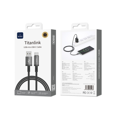 Wiwu Wi-C054 Titanlink Serisi USB-A to TYPE-C Hızlı Şarj Özellikli Data ve Şarj Kablosu 1M - 4