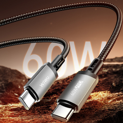 Wiwu Wi-C057 Titanlink Serisi Type-C to Type-C Hızlı Şarj Özellikli PD Data ve Şarj Kablosu 60W 1M - 7