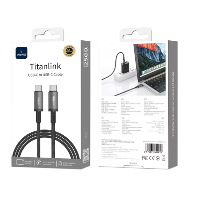 Wiwu Wi-C061 Titanlink Series Type-C to Type-C Fast Charging PD Data and Charging Cable 60W 2.5M - 3
