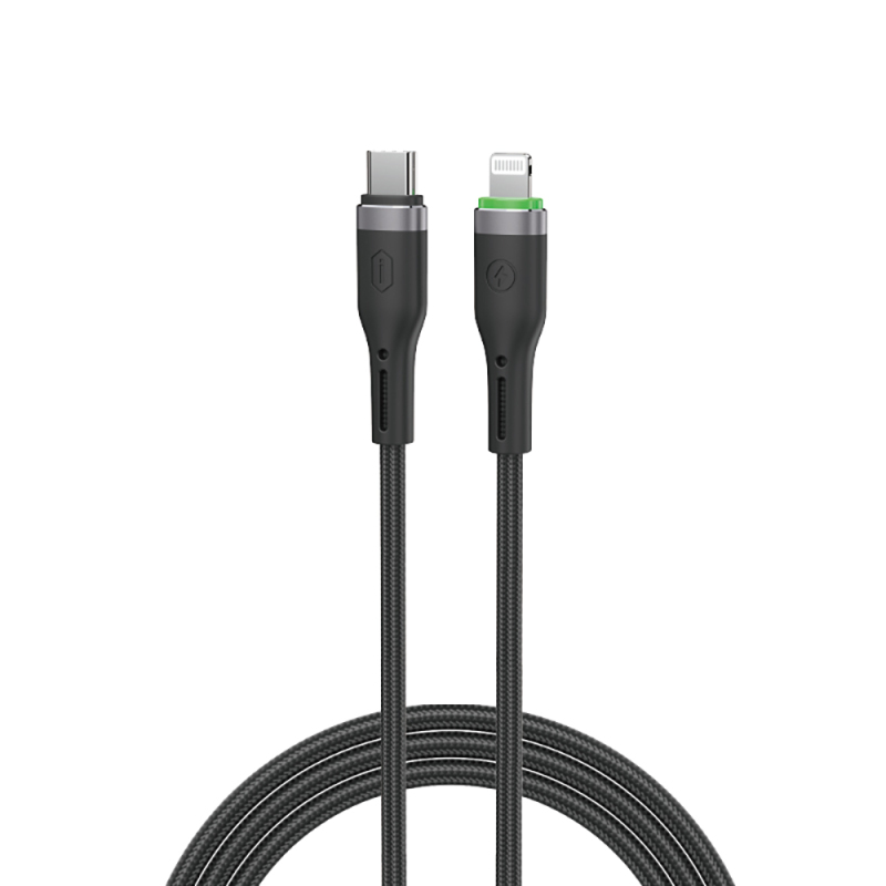 Wiwu Wi-C070 Orginlink Series LED Indicator Type-C to Lightning Fast Charging PD Data and Charging Cable 27W 1M - 2