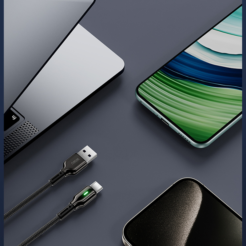 Wiwu Wi-C073 Drualink Series USB-A to Type-C Fast Charging Data and Charging Cable 3A 1M - 8