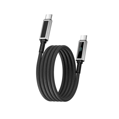 Wiwu Wi-C079 Warriors Series Aramid Fiber Digital LED Display Type-C to Type-C PD Data and Charging Cable 100W 1.2M - 5