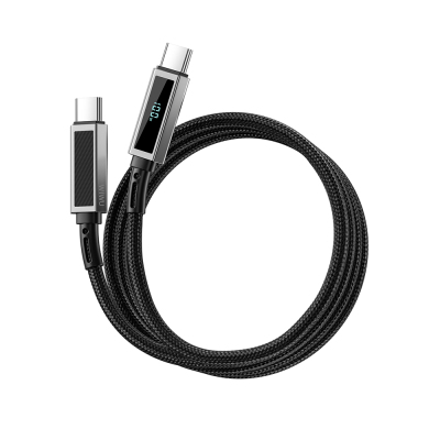 Wiwu Wi-C079 Warriors Series Aramid Fiber Digital LED Display Type-C to Type-C PD Data and Charging Cable 100W 1.2M - 6