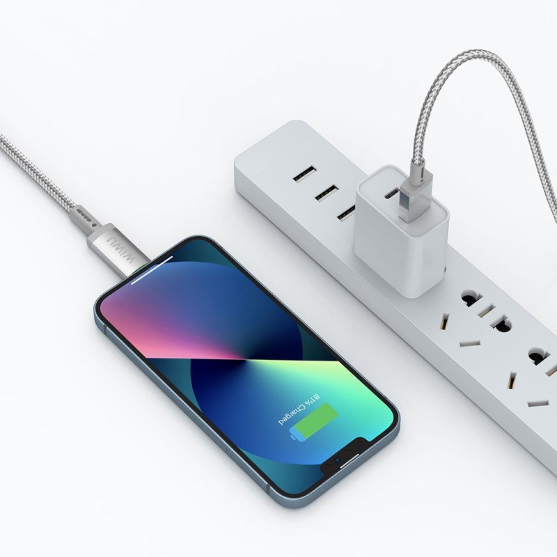 Wiwu Wi-C081 Maglink Series Illuminated Magnetic USB-A to Lightning Illuminated Fast Charging Data and Charging Cable 1M - 6
