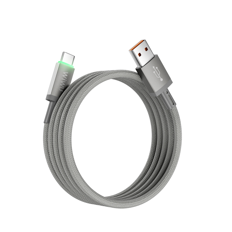 Wiwu Wi-C082 Maglink Series LED Indicator USB-A to Type-C Fast Charging Data and Charging Cable 60W 1M - 2