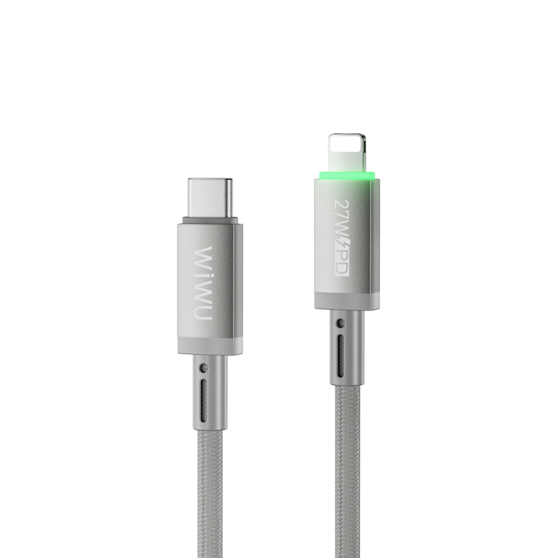 Wiwu Wi-C083 Maglink Series Illuminated Magnetic Type-C to Lightning PD Fast Charging Data and Charging Cable 27W 1M - 5