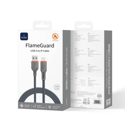 Wiwu Wi-C095 FlameGuard Series USB-A to Lightning Data and Charging Cable 1.2M - 7