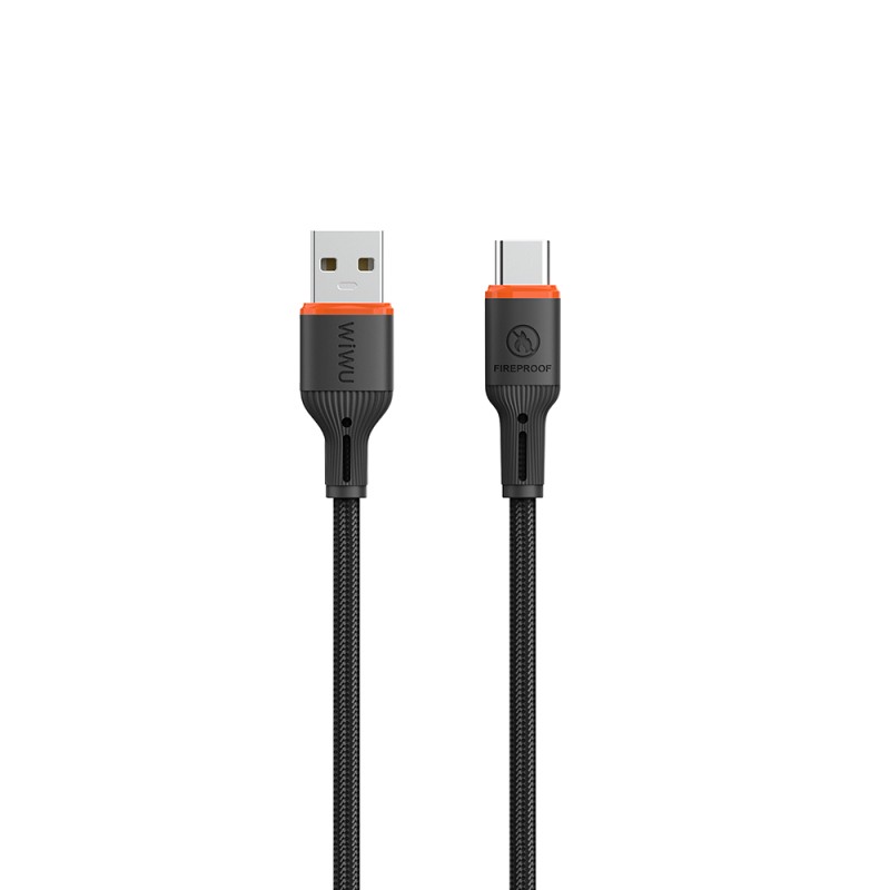 Wiwu Wi-C096 Flame Guard Serisi USB-A to Type-C Hızlı Şarj Özellikli Data ve Şarj Kablosu 1.2M - 4