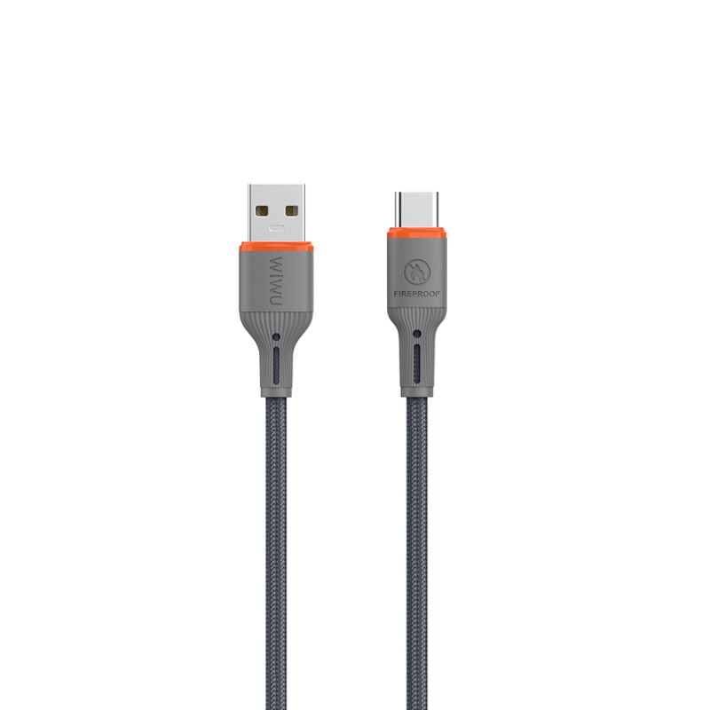 Wiwu Wi-C096 Flame Guard Serisi USB-A to Type-C Hızlı Şarj Özellikli Data ve Şarj Kablosu 1.2M - 5