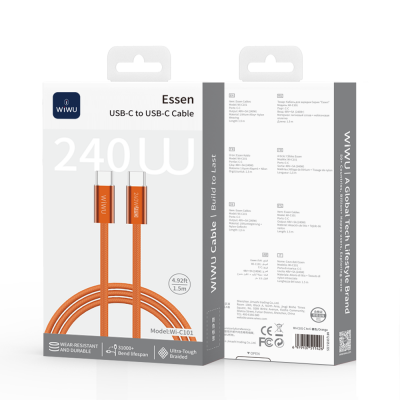 Wiwu Wi-C101 Essen Series Type-C to Type-C Fast Charging Data and Charging Cable 240W 1.5M - 14