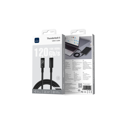 Wiwu Wi-C102 Type-C to Type-C Thunderbolt 5 Kablo 16K Ultra HD 240W 180cm - 4