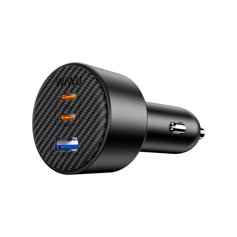 Wiwu Wi-CC026 Fast Charging PD Type-C + USB-A Port Aramid Fiber Car Charger 200W - 4